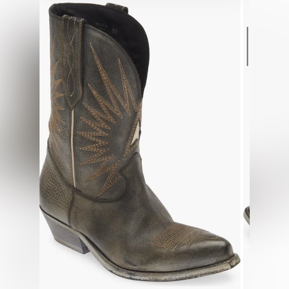 Golden Goose Wish Star Cowboy Boots with Embroidered Design size 37
